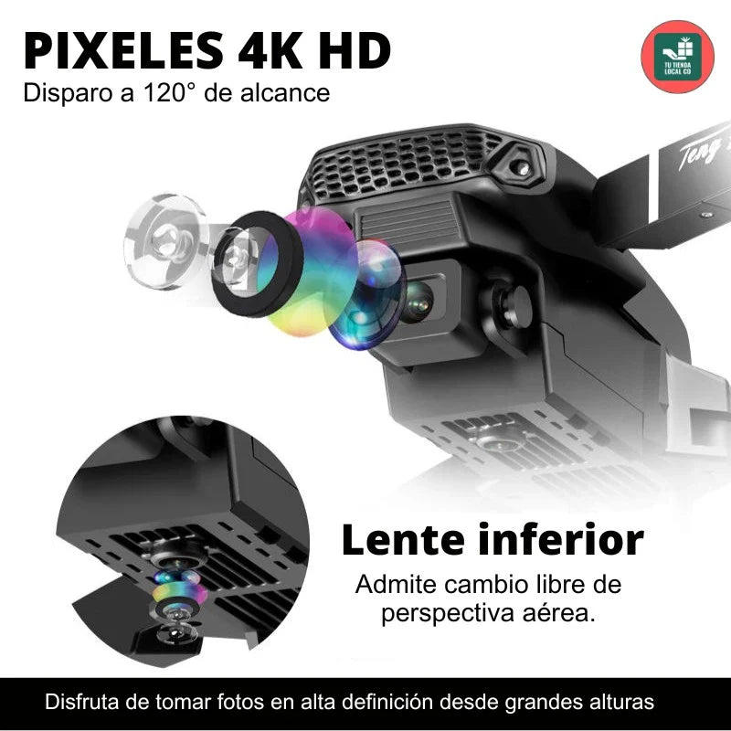 NUEVO DRON 4K W8 PRO MAX 2026 CON INTELIGENCIA ARTIFICIAL + HELICES DE RESPUESTO EXTRA